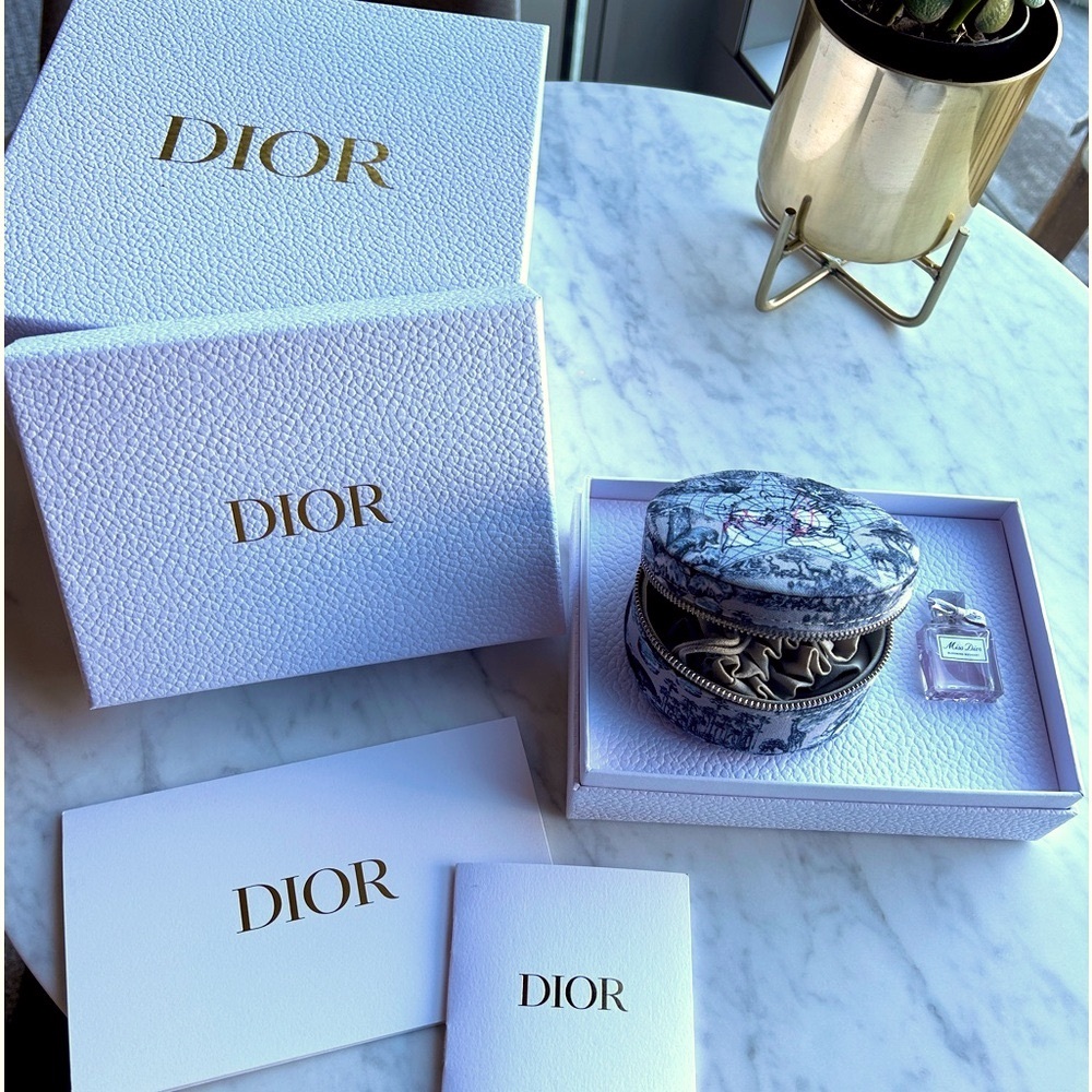 Dior Travel Set Jewelry Case and Miss Dior large mini perfume. Two Dior boxes